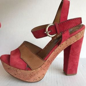 PROGETT0 Suede Leather Open Toe Heels